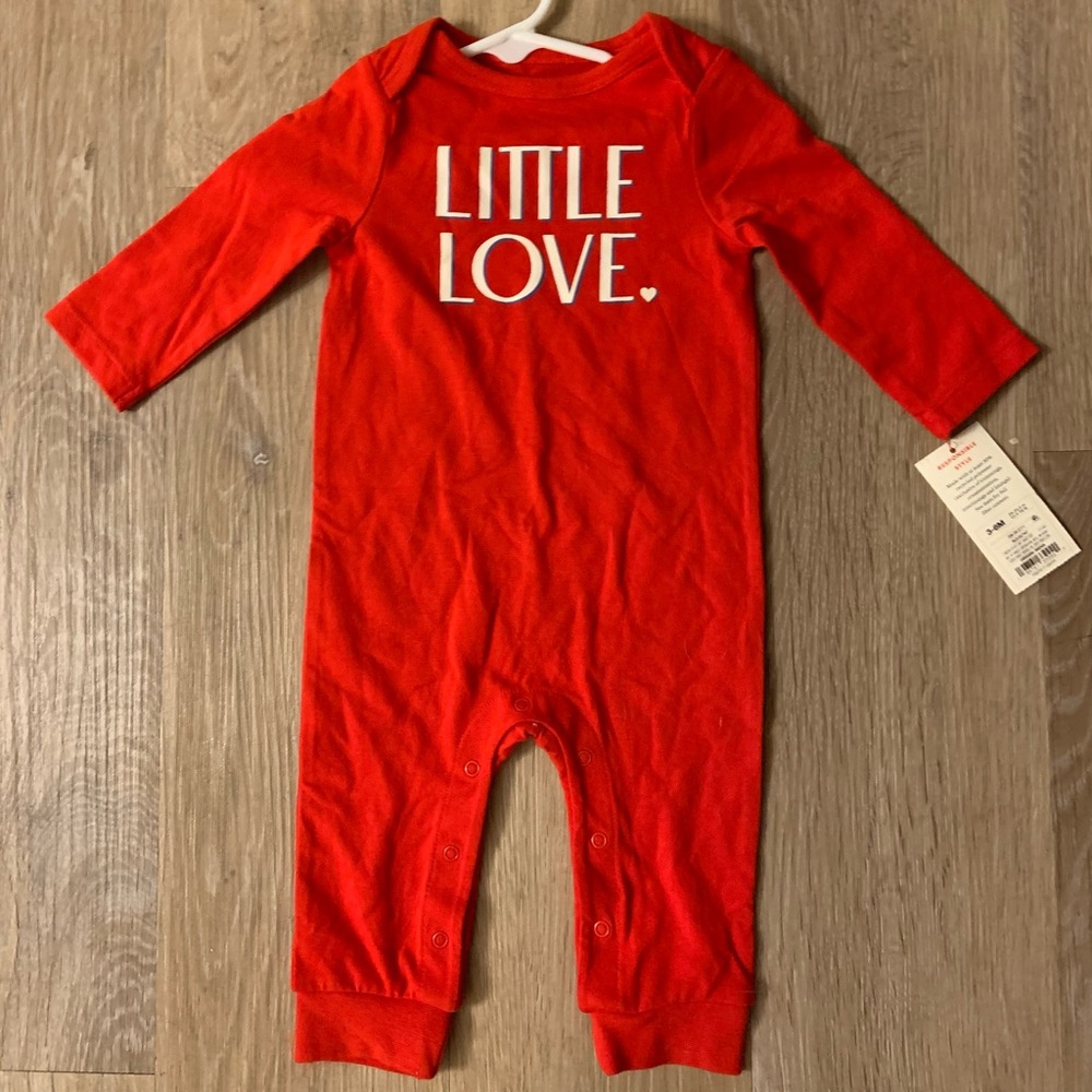 Cat & Jack Boy's Size 3-6 Months Valentine's Day Outfit Say's " Little Love"